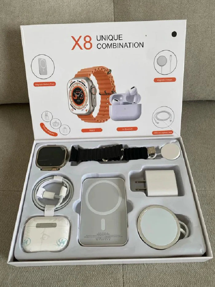 Combo Smartwatch X8 Ultra Max Mobile Phone Accessories + 8 em 1